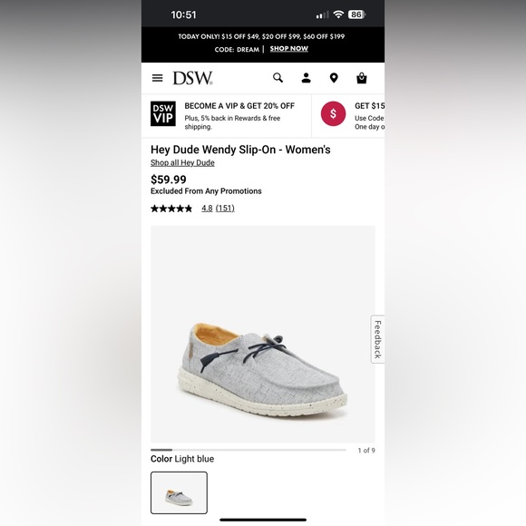 Women's Hey Dude Shoes - Wendy Slip-On - Picture 8 of 8